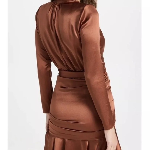 Veronica Beard Orange Ruched Wrap Dress - Picture 7 of 14